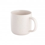 Taza de cerámica para café con acabado mate y efecto rústico 90ml color blanco roto