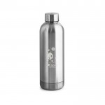Botella de acero inoxidable 90% reciclado con acabado mate 550ml color plateado mate