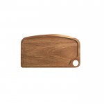 Tabla de madera de acacia certificada con borde alrededor y asa color madera oscura primera vista