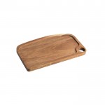 Tabla de madera de acacia certificada con borde alrededor y asa color madera oscura