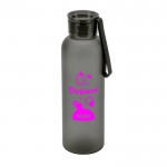 Botella de RPET con acabado mate y tapón antifugas 600ml color negro imagen con logo