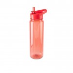 Botella deportiva de RPET con acabado translúcido brillante 750ml color rojo primera vista
