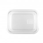 Fiambrera hermética de vidrio de borosilicato con capacidad de 1L color blanco segunda vista