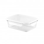 Fiambrera hermética de vidrio de borosilicato con capacidad de 1L color blanco