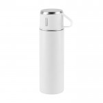 Botella de acero inoxidable de doble pared con acabado mate 490ml color blanco