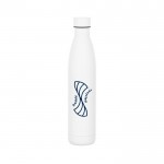 Botella de acero inoxidable de doble pared aislada al vacío 1L color blanco imagen con logo