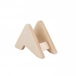 Soporte de madera contrachapada con 6 posavasos de corcho color natural tercera vista