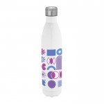 Botella de acero inoxidable ideal para sublimar de doble pared 1L color blanco imagen con logo
