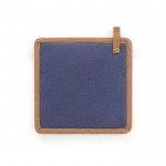 Mango de sartén en lona de algodón con gancho colgador 275 g/m² color azul segunda vista