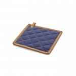 Mango de sartén en lona de algodón con gancho colgador 275 g/m² color azul