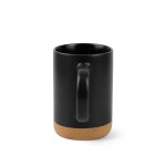Taza de cerámica con base de corcho extraíble y diseño mate 320ml color negro segunda vista
