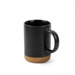 Taza de cerámica con base de corcho extraíble y diseño mate 320ml color negro