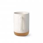 Taza de cerámica con base de corcho extraíble y diseño mate 320ml color blanco roto segunda vista