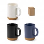 Taza de cerámica con base de corcho extraíble y diseño mate 320ml varios colores