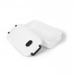 Fiambrera de plástico lavable a máquina con tapa resistente 900ml color blanco tercera vista