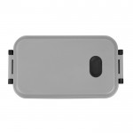 Fiambrera de plástico lavable a máquina con tapa resistente 900ml color gris primera vista