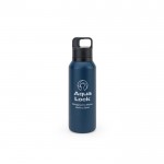Botella térmica acero reciclado con aislamiento al vacío 590 ml color azul marino imagen con logo