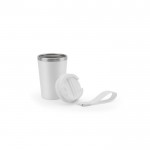 Vaso de viaje en acero reciclado con aislamiento al vacío 460ml color blanco sexta vista
