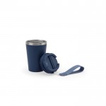 Vaso de viaje en acero reciclado con aislamiento al vacío 460ml color azul marino sexta vista
