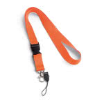 Lanyard publicitario con mini lanyard color naranja