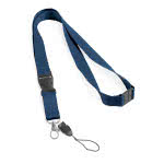 Lanyards con cierre de seguridad impreso color azul