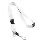 Lanyards con cierre de seguridad impreso color blanco