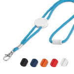 Original lanyard impreso con el logo color azul claro vista productos