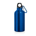 Botella de aluminio con mosquetón 400ml color azul