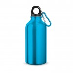 Botella de aluminio con mosquetón 400ml color azul claro