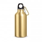 Botella de aluminio con mosquetón 400ml color dorado