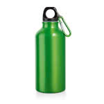 Botella de aluminio con mosquetón 400ml color verde claro