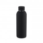 Botella de acero inoxidable con goma color negro
