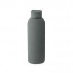 Botella de acero inoxidable con goma color gris oscuro