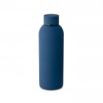 Botella de acero inoxidable con goma color azul marino
