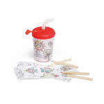 Vaso infantil para colorear 200ml color rojo con logo