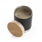 Taza térmica con tapa de bambú color negro quinta vista