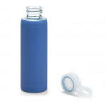 Botellas deportivas de cristal con logo color azul con impresión