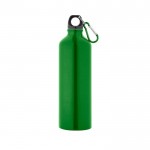 Botella de aluminio grande a color con mosquetón 800ml Cruiser XL color verde claro