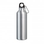 Botella de aluminio grande a color con mosquetón 800ml Cruiser XL color plateado
