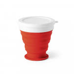 Vasos de viaje plegables merchandising 250 ml color rojo