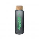 Botella de cristal personalizada de color 500ml Crystal Resistant color negro imagen con logo