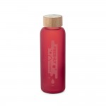 Botella de cristal personalizada de color 500ml Crystal Resistant color rojo imagen con logo