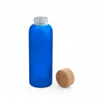 Botella de cristal de color color azul real tercera vista