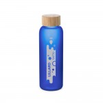 Botella de cristal personalizada de color 500ml Crystal Resistant color azul real imagen con logo