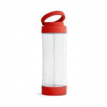 Botella de cristal con soporte para móvil color rojo