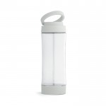Botella de cristal con soporte para móvil color gris claro