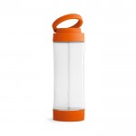 Botella de cristal con soporte para móvil color naranja