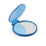 Espejo de bolsillo barato para regalar color azul claro con logo