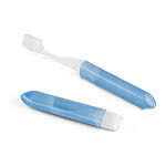 Cepillo de dientes plegable color azul vista productos