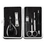 Kit de manicura de 6 accesorios color negro con impresión